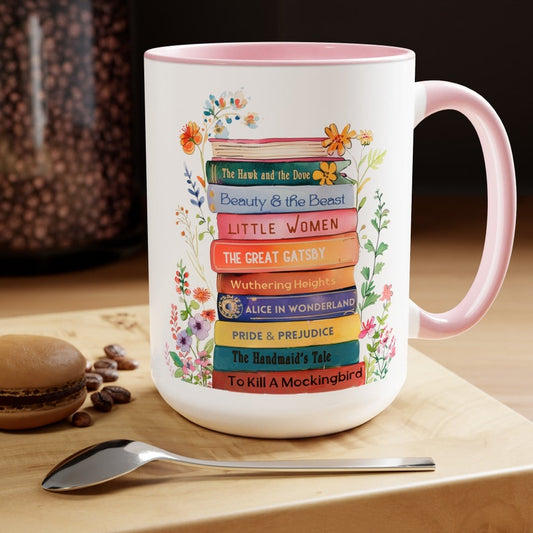 Bookshelf Floral Personalized Mug