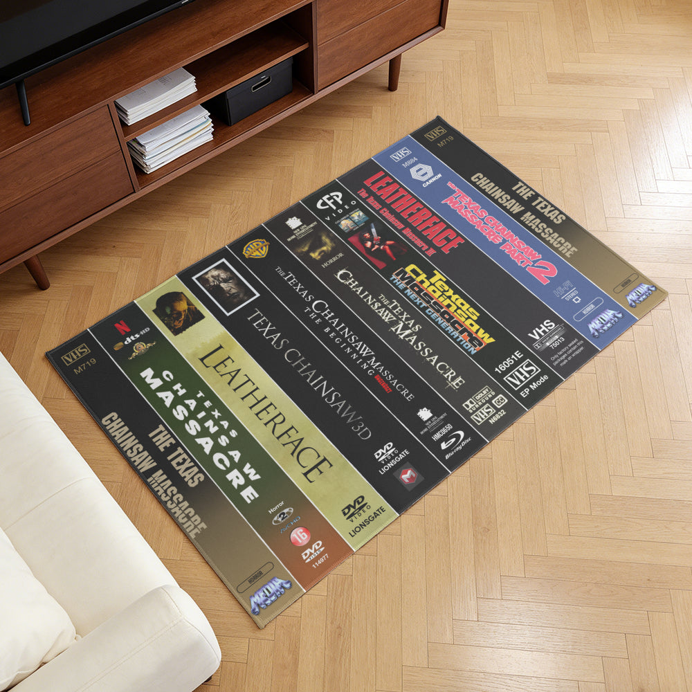 The Texas Chainsaw Massacre VHS Tape Movies Collection Indoor Rug
