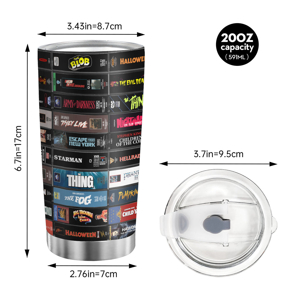Retro Classic Horror Movie Cassette Tapes 20oz Tumbler