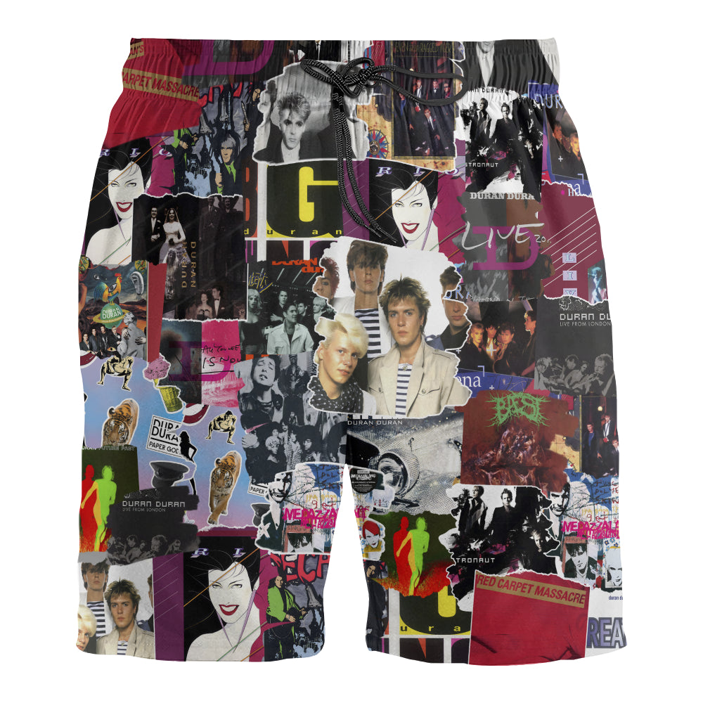 Duran Duran Albums Covers Collage Unisex Hawaiian Shorts