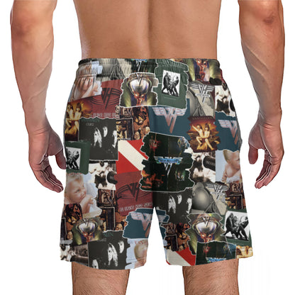 Van Halen Albums Covers Collage Unisex Hawaiian Shorts