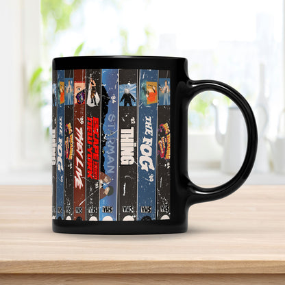 VHS Tape John Carpenter 80s Movies Nostalgic Black Mug