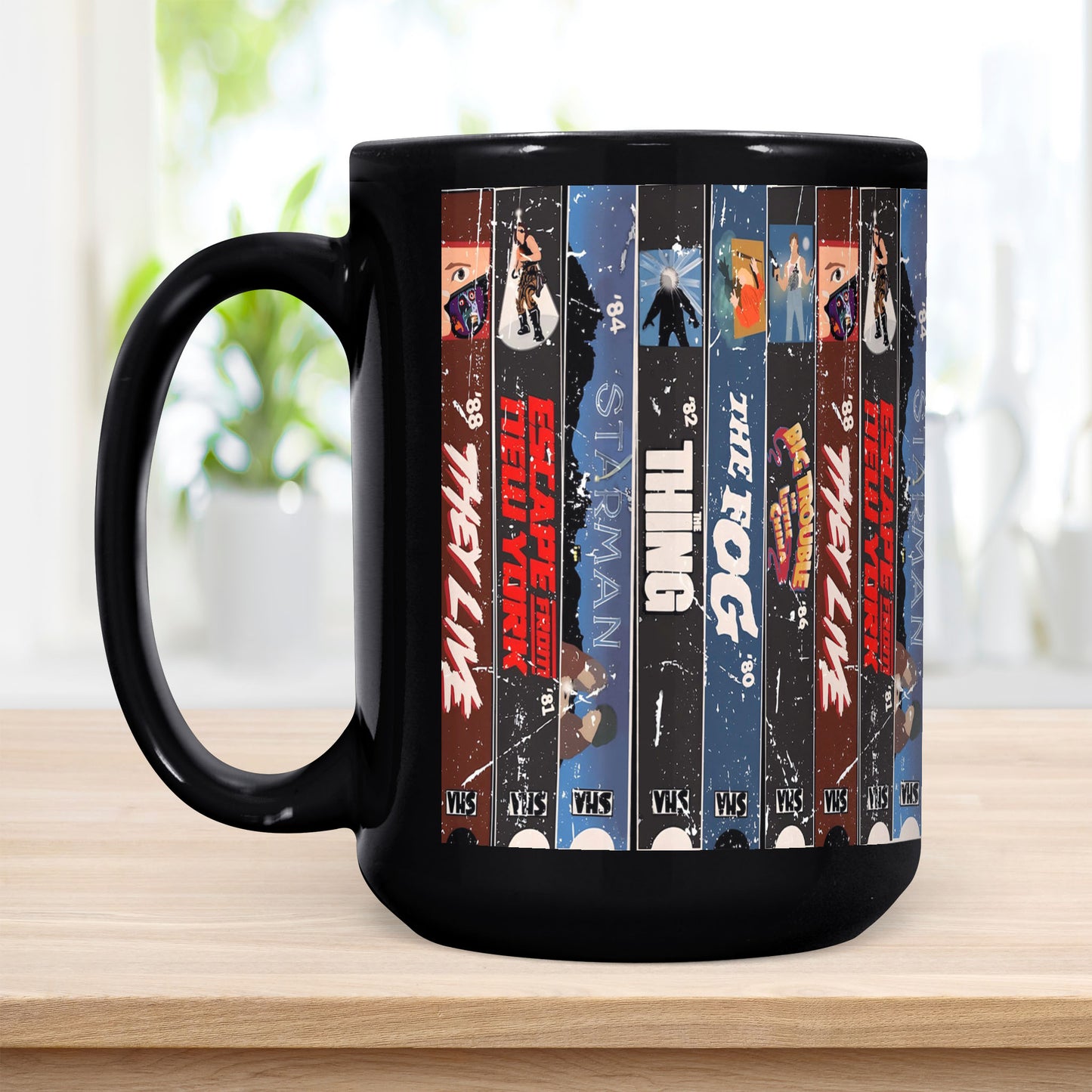 VHS Tape John Carpenter 80s Movies Nostalgic Black Mug