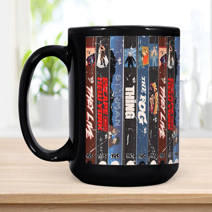 VHS Tape John Carpenter 80s Movies Nostalgic Black Mug