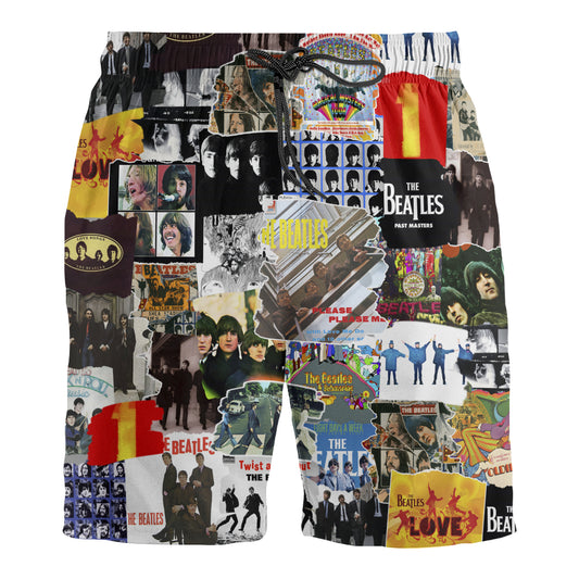 The Beatles Albums Covers Collage Unisex Hawaiian Shorts