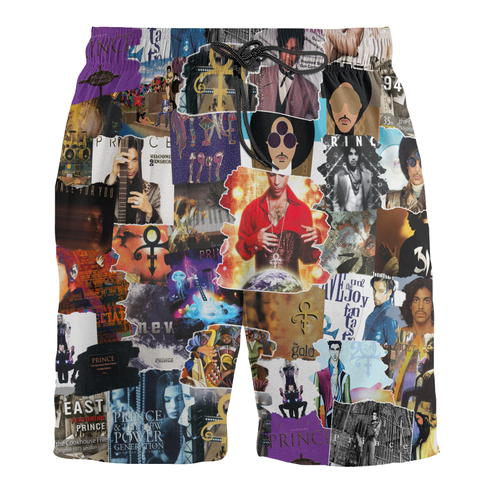 Prince Albums Covers Collage Unisex Hawaiian Shorts