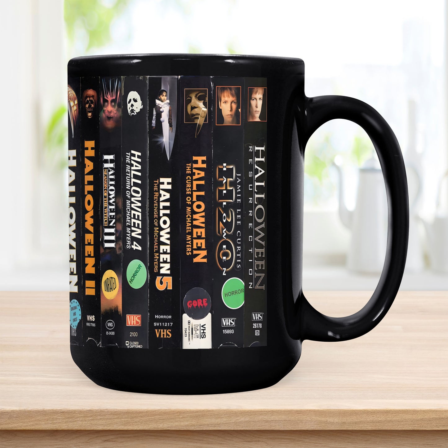 VHS Tape Halloween Movies Nostalgic Black Mug - Halloween Movie Horror