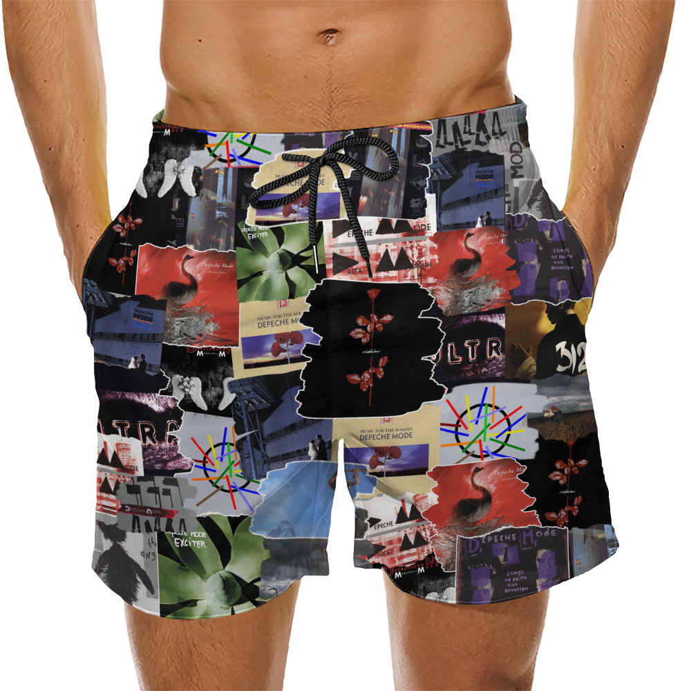 Depeche Mode Albums Covers Collage Unisex Hawaiian Shorts