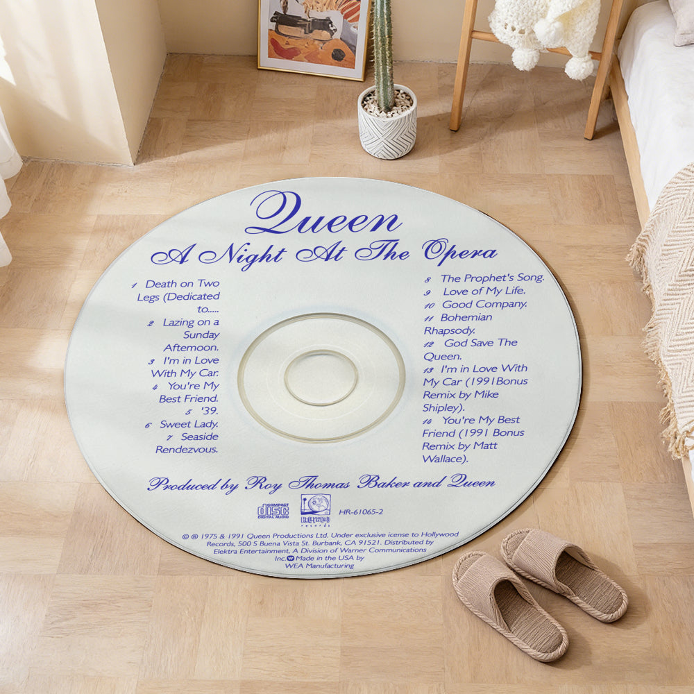 Queen – A Night At The Opera Album Music CD Round Rug