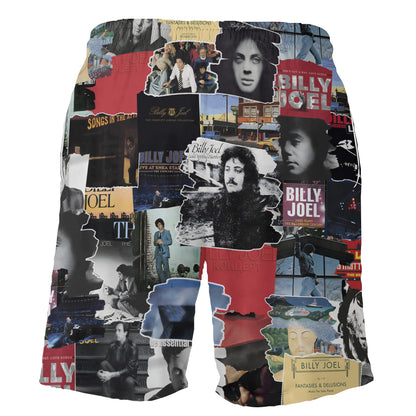 Billy Joel Albums Covers Collage Unisex Hawaiian Shorts