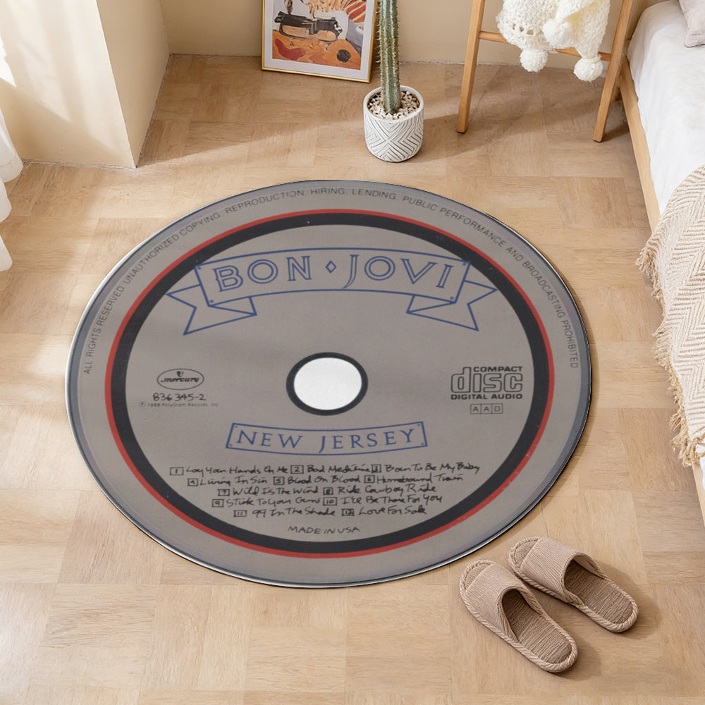 Bon Jovi – New Jersey Album Music CD Round Rug