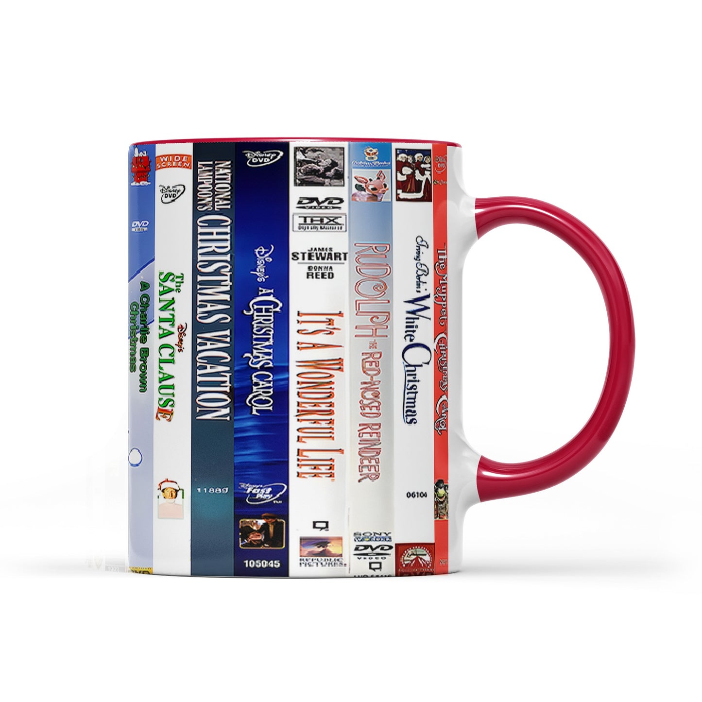 Classic Christmas Movies VHS Collection Red Accent Mug