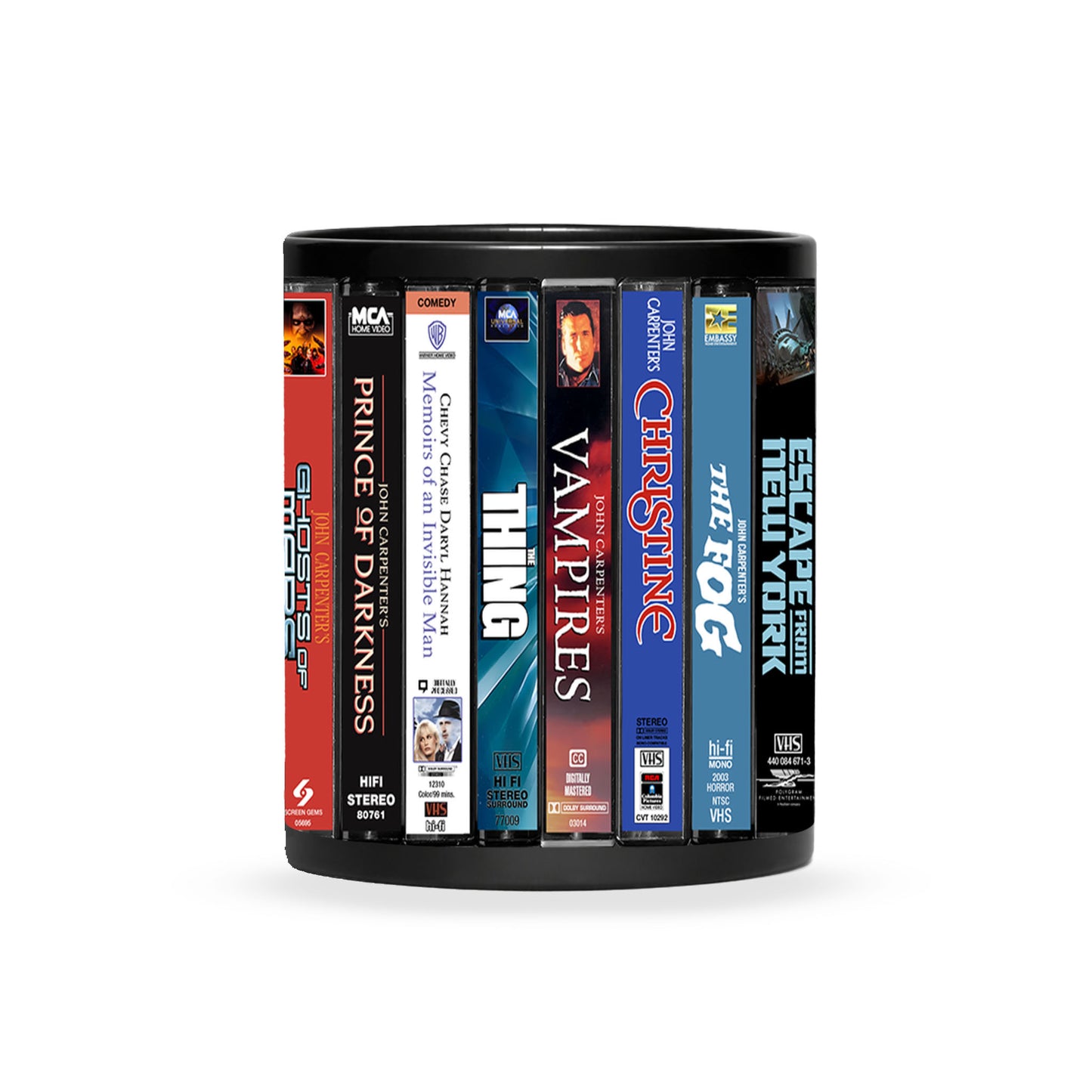 VHS Tape John Carpenter Movies Nostalgic Black Mug