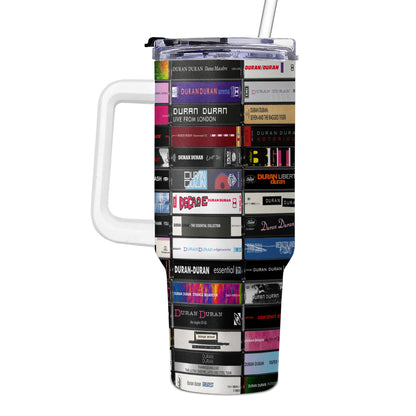Duran Duran Albums Cassette Collection 40oz Tumbler - White Handle