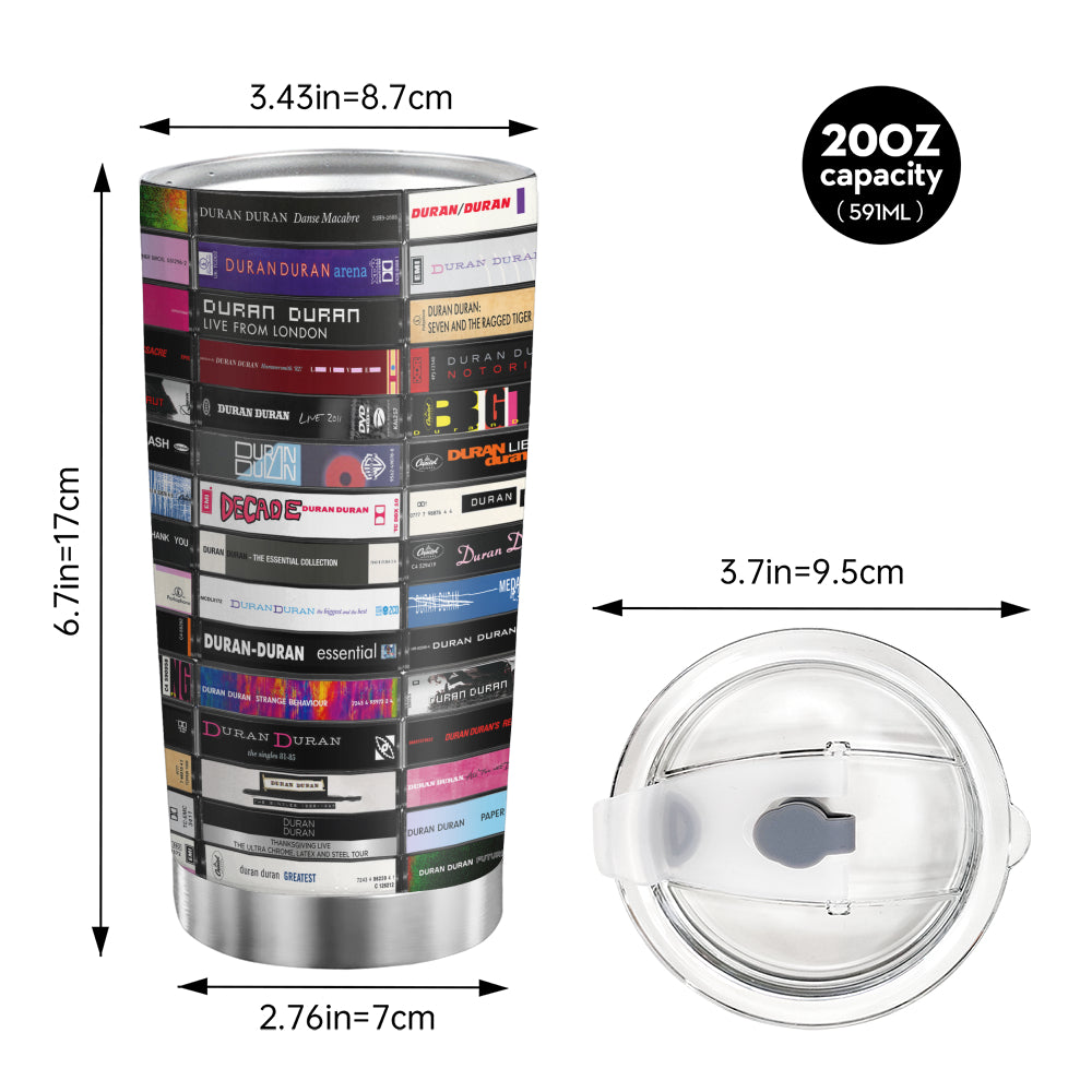 Duran Duran Albums Cassette Retro Collection 20oz Tumbler