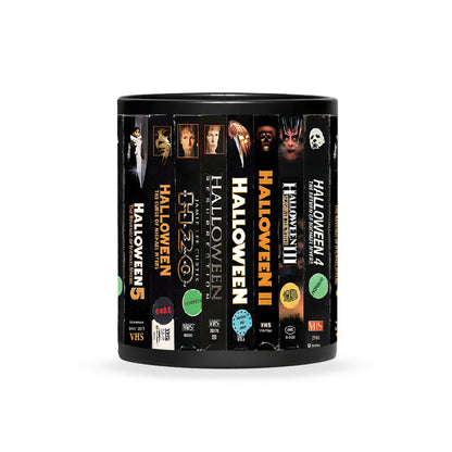 VHS Tape Halloween Movies Nostalgic Black Mug - Halloween Movie Horror