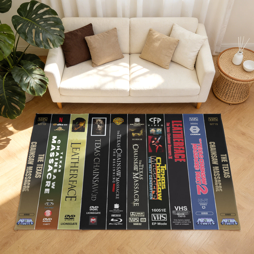 The Texas Chainsaw Massacre VHS Tape Movies Collection Indoor Rug