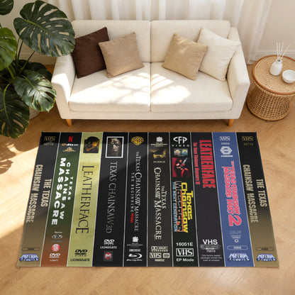 The Texas Chainsaw Massacre VHS Tape Movies Collection Indoor Rug