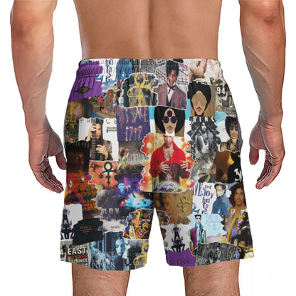 Prince Albums Covers Collage Unisex Hawaiian Shorts