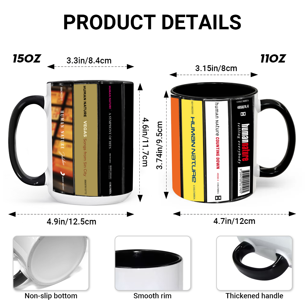 Human Nature Albums Cassette Collection Retro Accent Mug