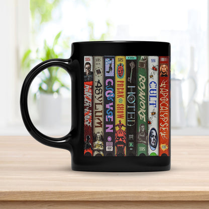 VHS Tape American Horror Stories Nostalgic Black Mug