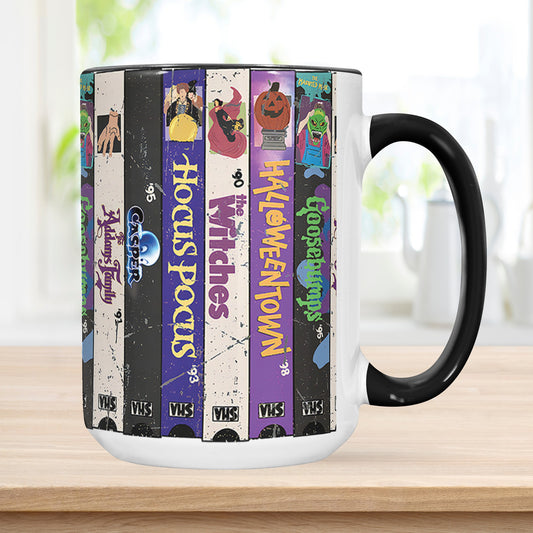 VHS Tape 90s Kids Halloween Movies Nostalgic Accent Mug