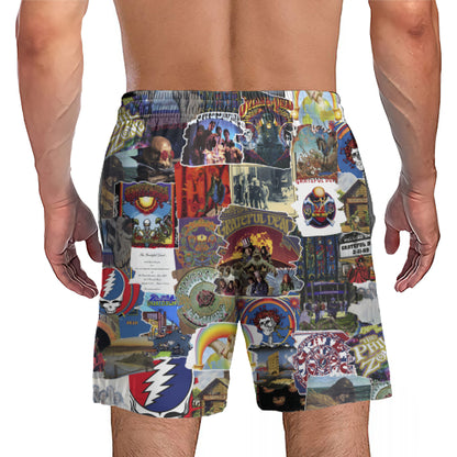Grateful Dead Albums Covers Collage Unisex Hawaiian Shorts
