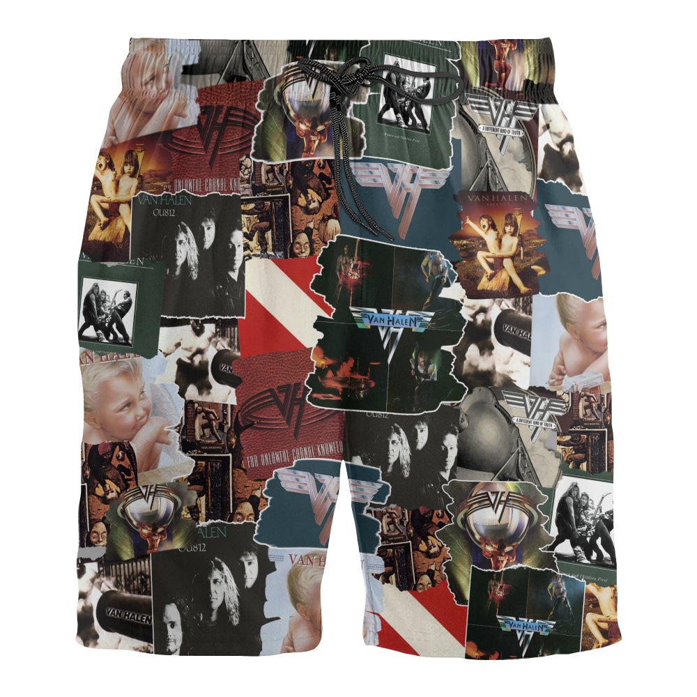 Van Halen Albums Covers Collage Unisex Hawaiian Shorts