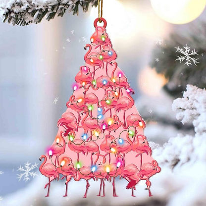 Beautiful Flamingo Acrylic Ornament Christmas - Gift For Christmas