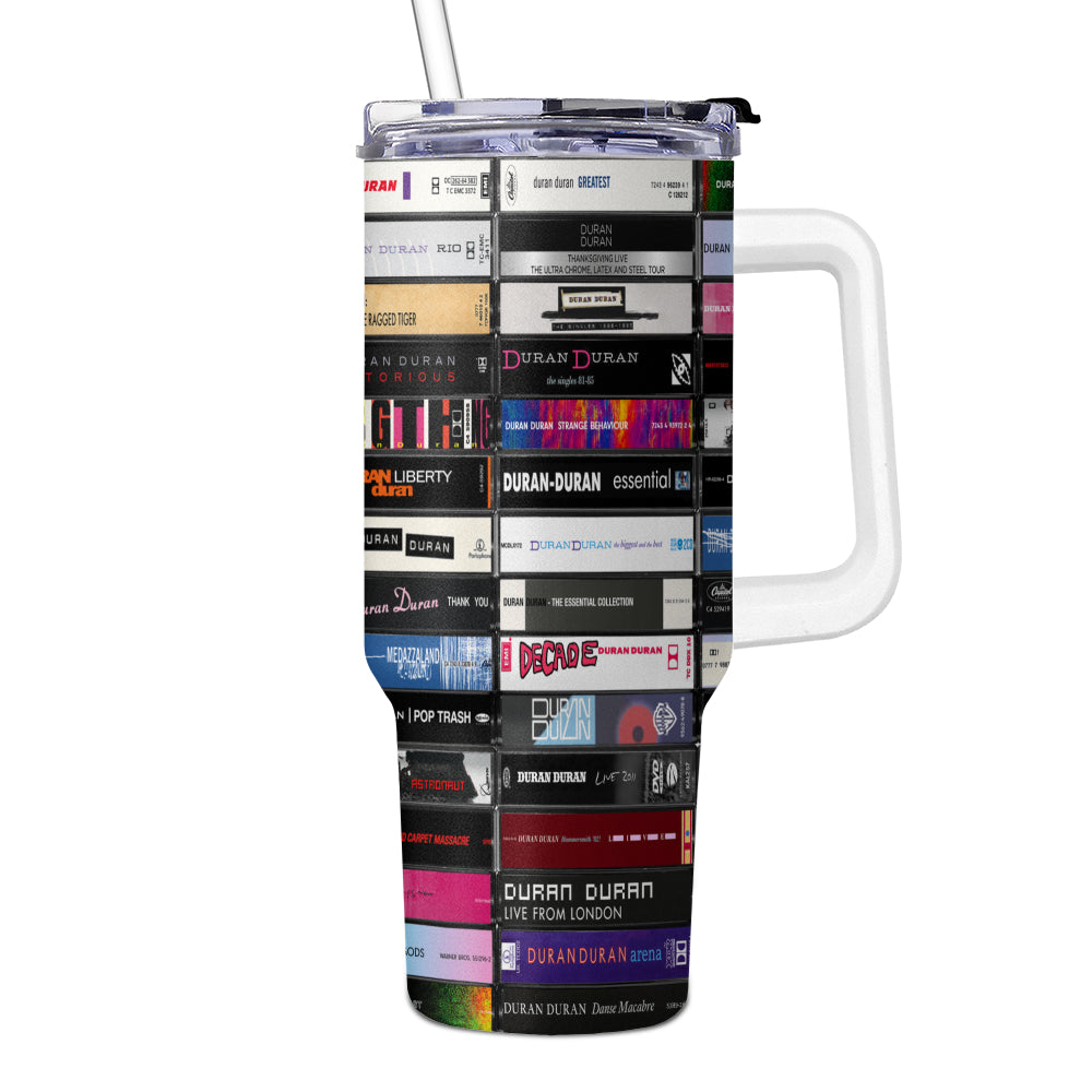 Duran Duran Albums Cassette Collection 40oz Tumbler - White Handle