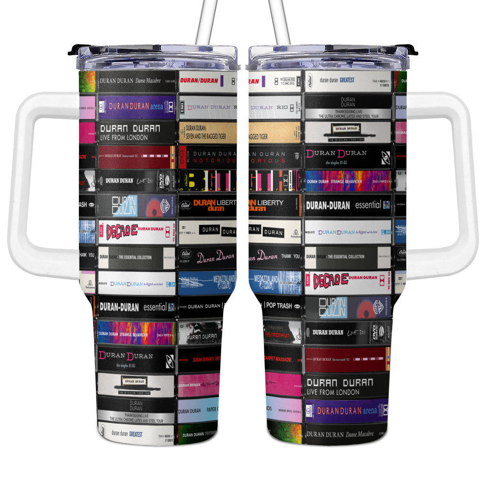 Duran Duran Albums Cassette Collection 40oz Tumbler - White Handle