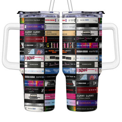 Duran Duran Albums Cassette Collection 40oz Tumbler - White Handle