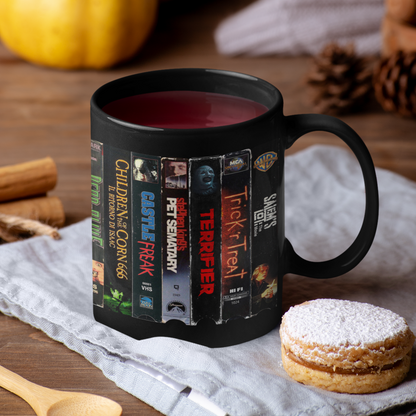 VHS Tape Halloween Movies Nostalgic Black Mug - Movie Version 2.0