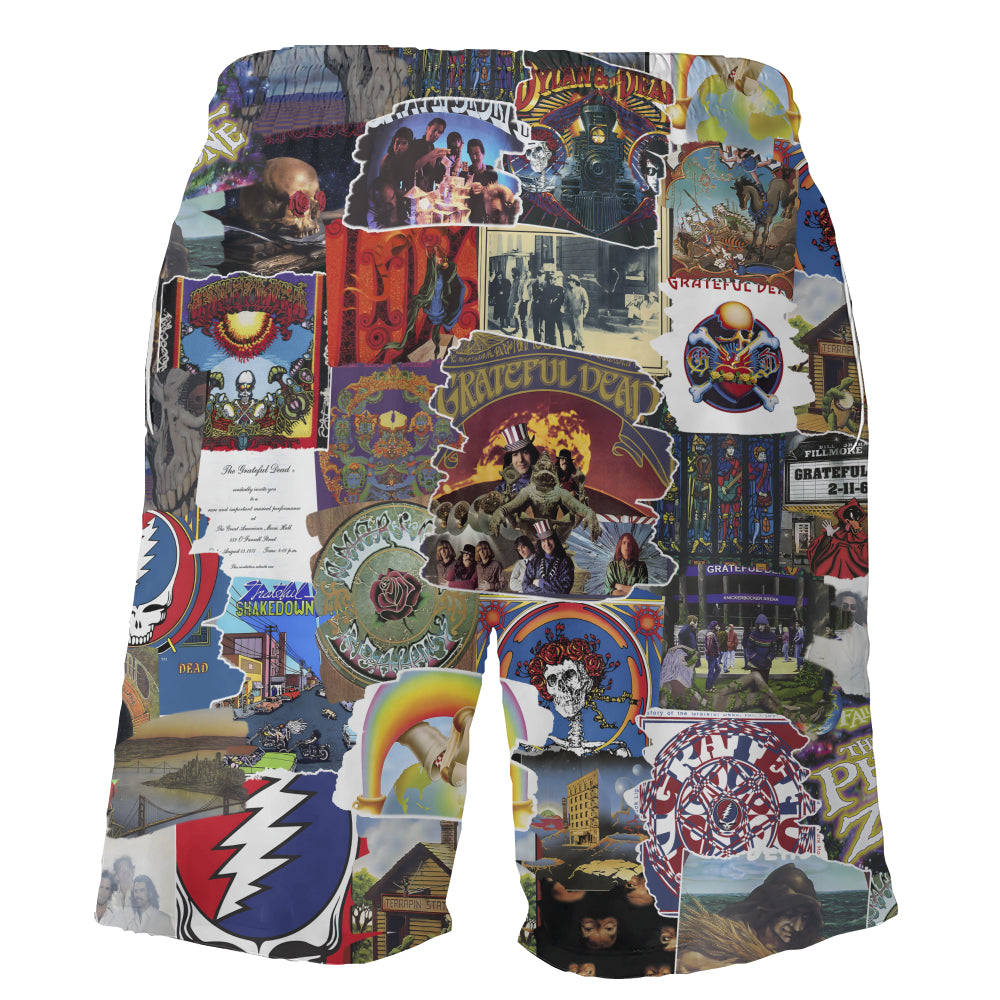 Grateful Dead Albums Covers Collage Unisex Hawaiian Shorts