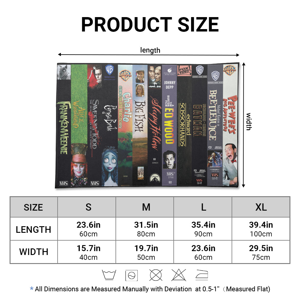 VHS Tape Classic TIM BURTON Movies Indoor Rug