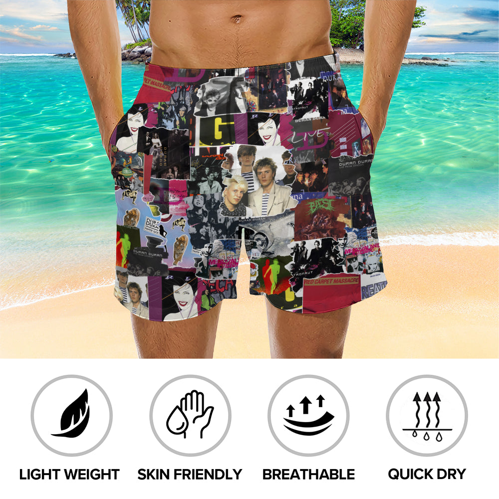Duran Duran Albums Covers Collage Unisex Hawaiian Shorts