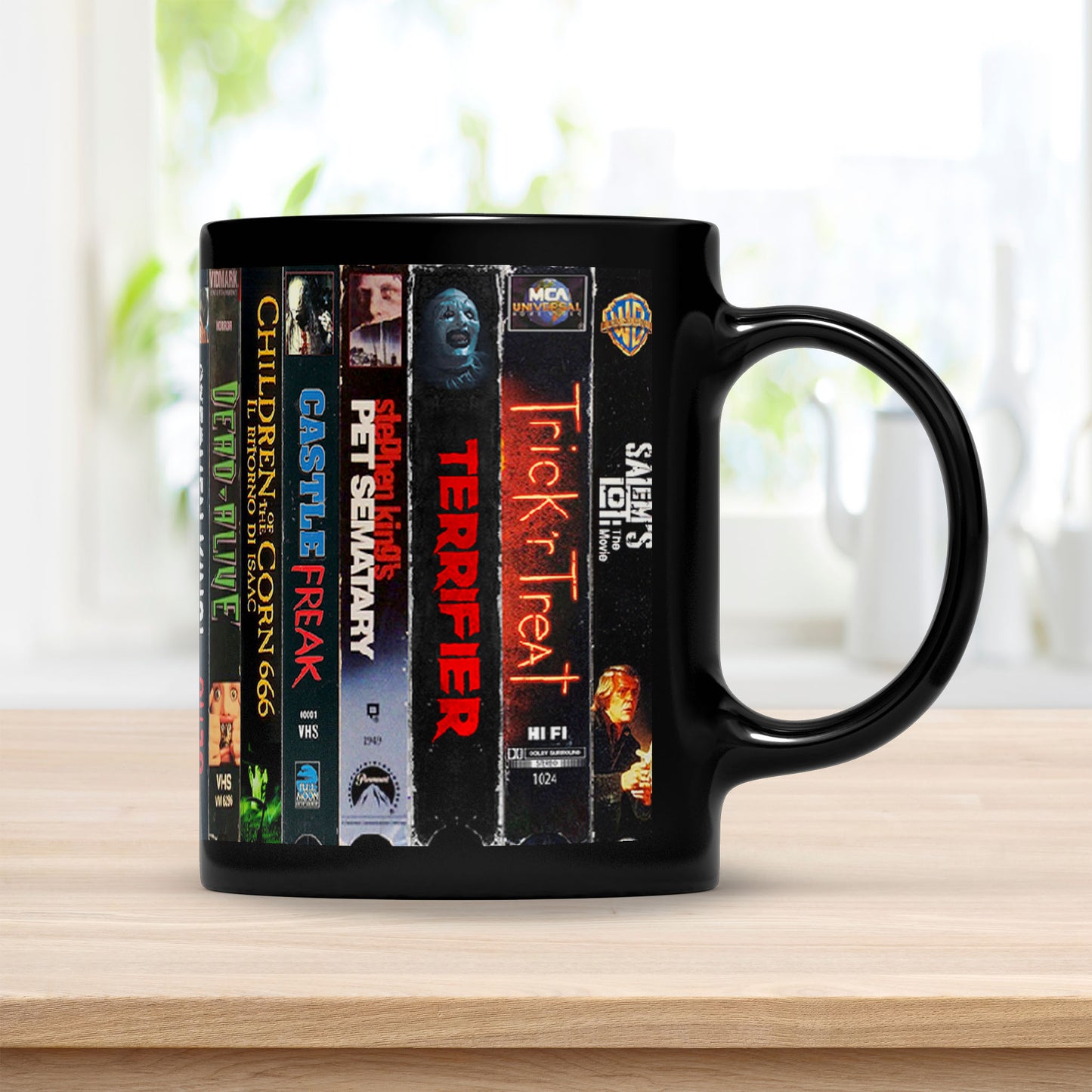 VHS Tape Halloween Movies Nostalgic Black Mug - Movie Version 2.0