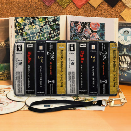 Tupac Albums Cassette Vintage Leather Long Wallet