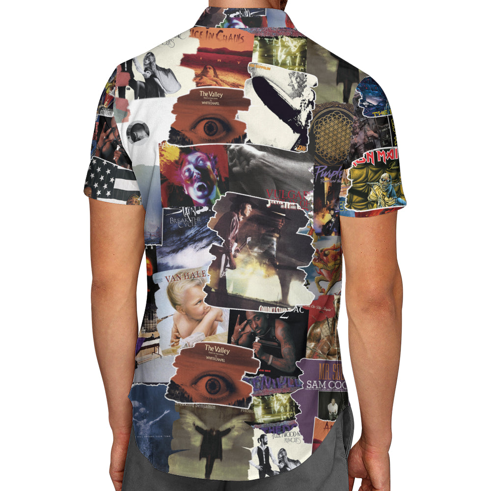 Custom Request Albums Covers Collage Unisex Hawaiian Shirt