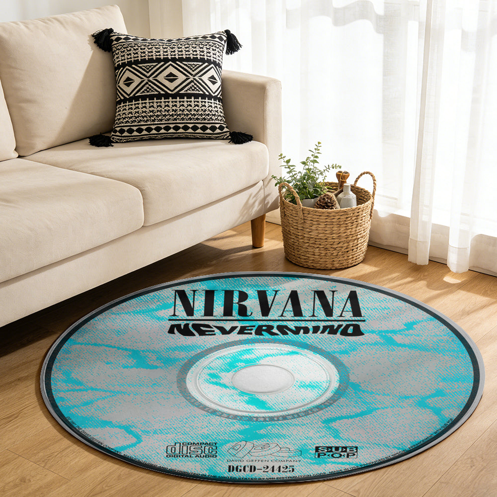 Nirvana - Nevermind Album Music CD Round Rug