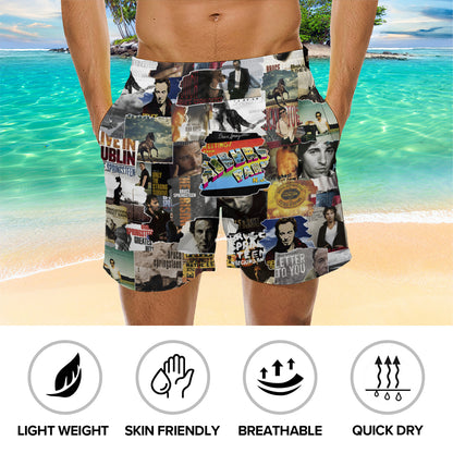 Bruce Springsteen Albums Covers Collage Unisex Hawaiian Shorts