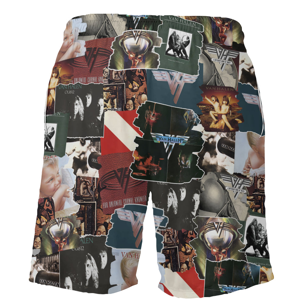 Van Halen Albums Covers Collage Unisex Hawaiian Shorts
