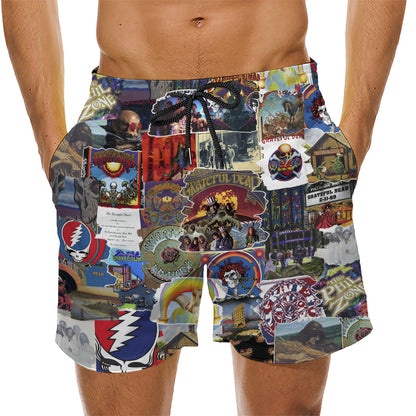 Grateful Dead Albums Covers Collage Unisex Hawaiian Shorts