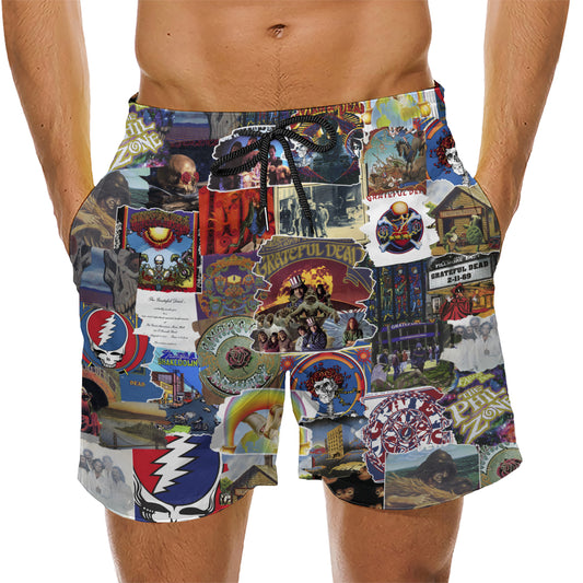 Grateful Dead Albums Covers Collage Unisex Hawaiian Shorts