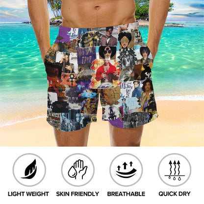 Prince Albums Covers Collage Unisex Hawaiian Shorts