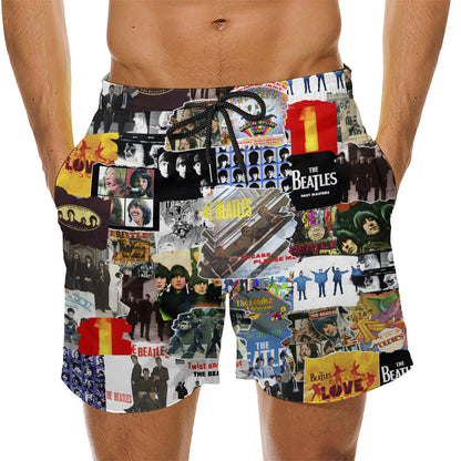 The Beatles Albums Covers Collage Unisex Hawaiian Shorts