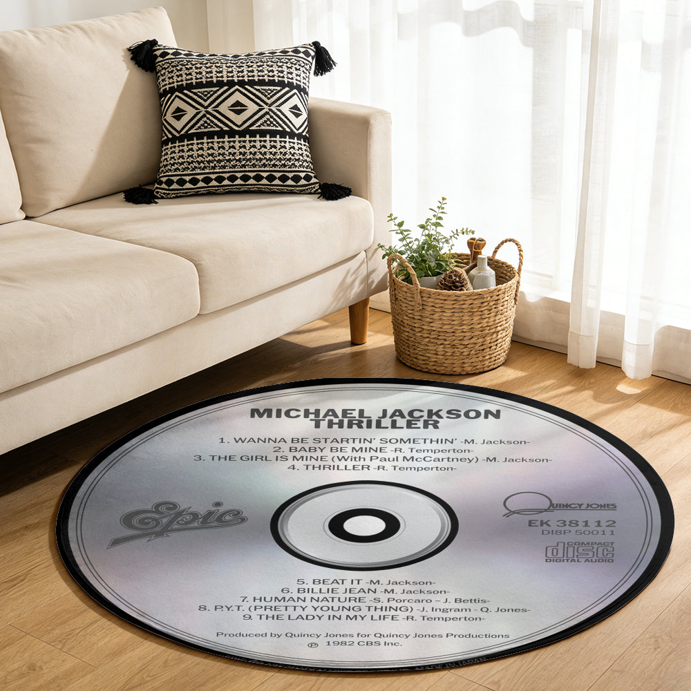 Michael Jackson - Thriller Album Music CD Round Rug