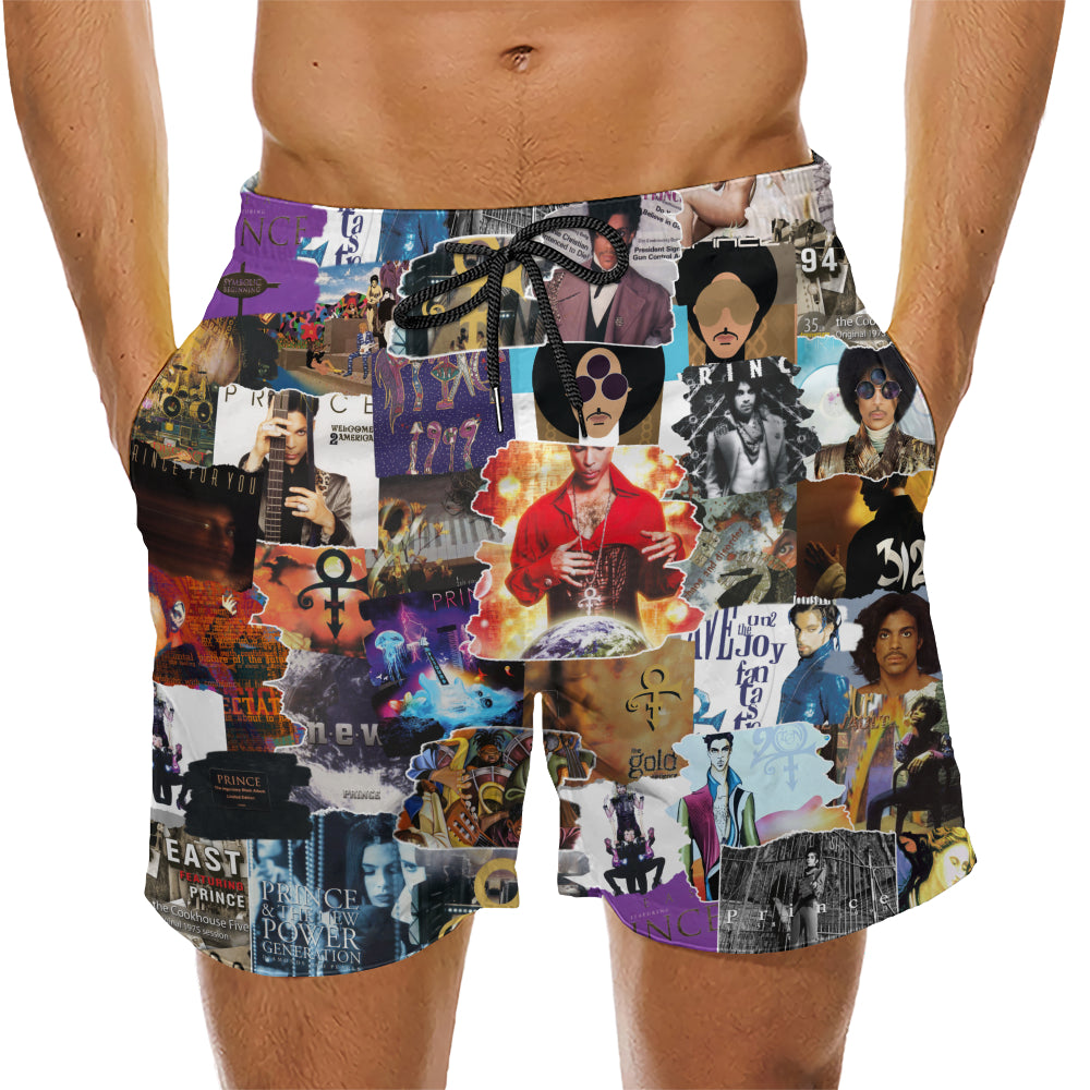 Prince Albums Covers Collage Unisex Hawaiian Shorts
