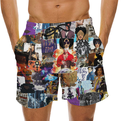 Prince Albums Covers Collage Unisex Hawaiian Shorts