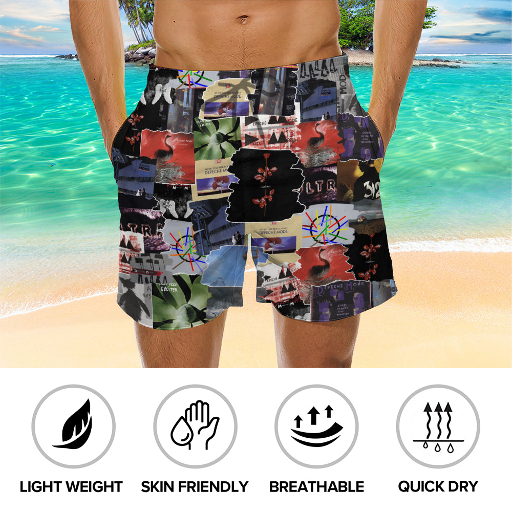 Depeche Mode Albums Covers Collage Unisex Hawaiian Shorts